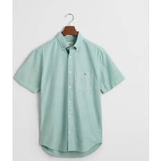 Gant Skjortor Gant Regular Fit Klassisk Kortärmad Oxfordskjorta - Grön