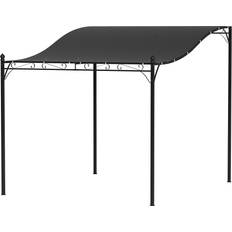 Trädgård & Utemiljö OutSunny Pergola 2.5 x 3 m Väggmonterat Metallram Mörkgrå