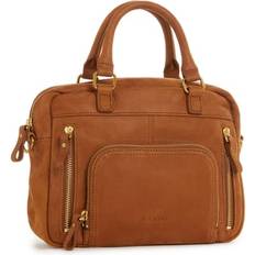Nat et Nin Mini Macy Handbag in Grained Leather - Marron