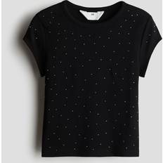 H&M Utsmyckad Bomullströja - Svart