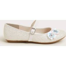 Buckle Ballerinas Children's Shoes Monsoon Kids' Glitter Sequin Floral Ballerina Shoes - Ivory