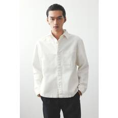 H&M Regular Fit Cotton Twill Overshirt - White