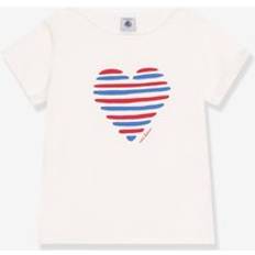 Petit Bateau Heart Print Cotton T-Shirt - White