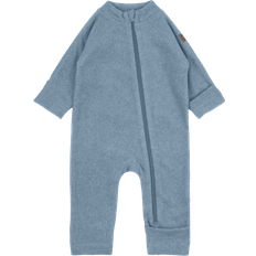 Blå Fleece heldragter Børnetøj Mikk-Line Fleecedragt - Faded Denim Melange