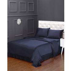LilySilk Silk Beddings Pure 19 Momme Seamless Silk 260W x 220L cm Navy Duvet Cover Blue