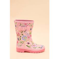 Joules Floral Wellington Kids Boots - Pink