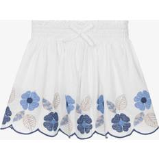 White Skirts Mayoral Girls Embroidered Skirt - White/Blue