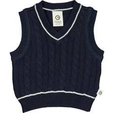 18-24M Polstrede veste Børnetøj Müsli Vest - Strik - Night Blue
