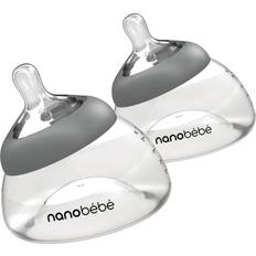 Nanobébé Bröstmjölksflaska Anti-Kolik 2-pack 150 ml Grå