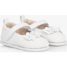 White First Steps Children's Shoes Mayoral Baby Girls Velcro First Walkers - White Flower