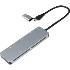 Tlily 5 in 1 Multi Memory Card Reader Type-C and USB A CFast+XD++SD+TF Adapter