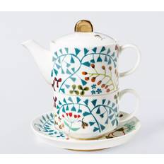 John Lewis Ulla Floral Fine Tea For One Stacking & Cup Gift Set Teapot