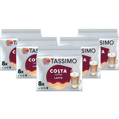 Tassimo Costa Latte Coffee Pods x8 Pack of 5