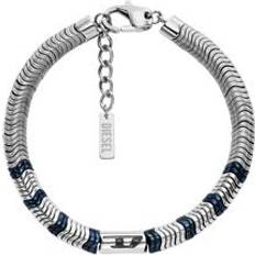 Smycken Diesel Bracelet En Perles D'hématite Mixte - Gris Argenté