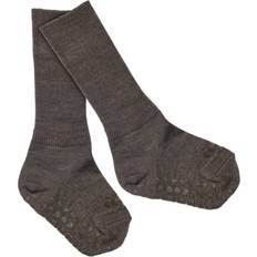 Bruna Strumpor Barnkläder Go Baby Go Chestnut Non-Slip Strumpor I Merino - Ull