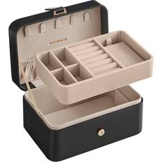 Songmics 2-Layer Portable Jewellery Box - Ink Black