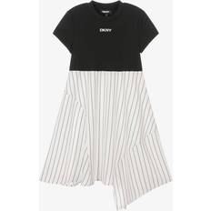 DKNY Girls Striped Viscose Dress - Black/White