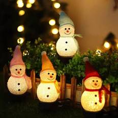 Tomtop Jms Solar Snowman Lights Outdoor Santa Ornament Solar Powered Landscape Pathway Light