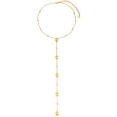 Peridot Necklaces Ettika Mixed Cubic Zirconia Lariat Necklace - 18K Gold Plated
