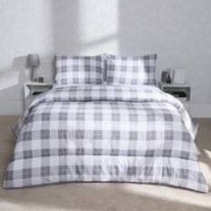 Textiles OHS Gingham Coverless 10.5 Tog & Pillowcases Double Duvet Cover Grey