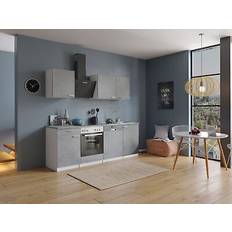 Meubles de Cuisine Respekta Cuisine Équipée Béton Malia 220 Cm