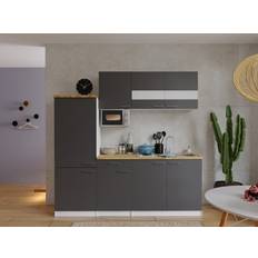 Cuisines Équipées Respekta Cuisine Kitchenette Bloc Intégrée Blanc Gris Malia