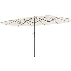 Northio Dubbelparasoll 436 x 260 cm UV-skydd Stålparasoll med Handvev