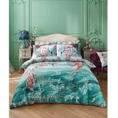 Joe Browns Sakura Herons Oceanic Cotton Sateen Reversible Set Super King Duvet Cover
