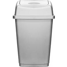 Silver Waste Disposal OHS Swing Bin 50L Grey