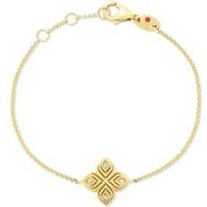 Roberto Coin 18ct Yellow Gold Diamond Arabesque Flower Bracelet
