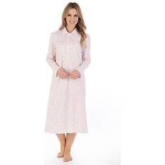 Slenderella Nd04127 Pink Floral Print Long Sleeve Nightdress
