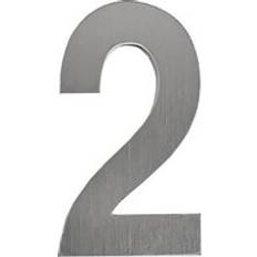 Stainless Steel Facade Numbers AlwaysH Modern Brushed Exterior House Number 75mm Self-Adhesive Stainless Steel