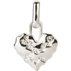 Smycken Camille Brinch Camille Brinch Jewellery Heart Contrast Charm Dam Hängsmycken Stl Pendant - Silver