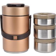 Guld Matlådor Tomtop Jms 2.3L Vacuum Lunch Box 304 Stainless Steel 3 Layers Food Container