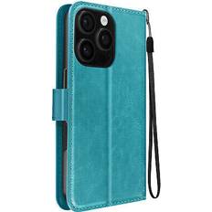 Turquoise Wallet Cases Mayaxess Mayaxess Case for iPhone 16 Pro Max Wallet with Strap Turquoise