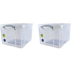 Really Useful Boxes Really Useful 35L White Handles Pack of 2 Storage Box