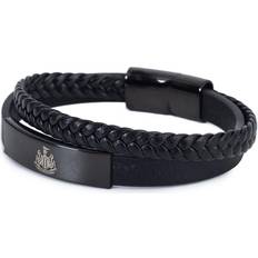 Leather Bracelets Taylor's Newcastle United Black IP Leather Bracelet - Black