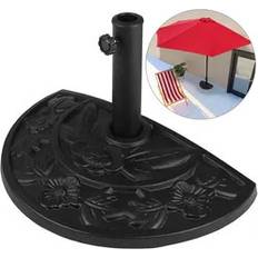 Black Parasol Bases Deuba Half-Round Semi Circle Parasol Base Stand 9 kg Weight