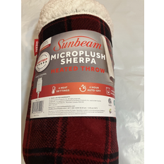 Sunbeam Heated Electric Throw Blanket 50 x 60 in Blankets White, Red, Black