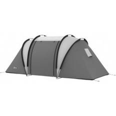 OutSunny Campingtält För 4-5 Personer Med 3 Rum Grå