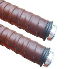 Leather Handle Bar Grip Stripe Tape - Brown