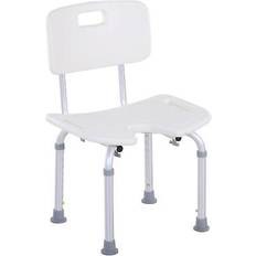 Shower Stools Homcom Adjustable 8-Level Aluminum Bath Stool Spa Shower Chair