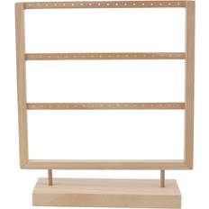 Tomtop Jms Earring Organizer Stand Log Color Wooden Jewelry Holder Storage Display Stand - Hanging