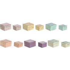 Home ESPRIT Flerfärgad Mango Trä Smyckeskrin - 10 x 10 x 6 cm
