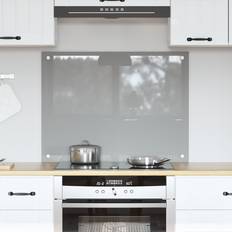 vidaXL Kjøkken Backsplash Lysegrå 80x60x0,6 cm Herdet Glass Sprutbeskyttelse