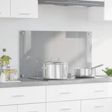 Gråa Stänkskydd vidaXL Kök Backsplash Ljusgrå 90x50x0.6 cm Härdat Glas Stänkskydd