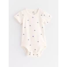 White Bodysuits Lindex Short-Sleeved Bodysuit