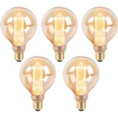 3 trins dæmpbar led e27 Luedd Sæt Med 5 LED Pærer G95 E27 5W 1800K Rav 3-Trins Dæmpbar