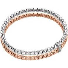 White Gold - Women Bracelets Fope 18ct Diamond Eka Flex'it Bracelet - Rose/White Gold