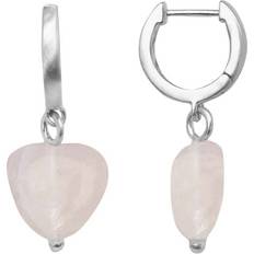 ByBiehl Soft Heart Hoop - Sølv/Rosakvarts